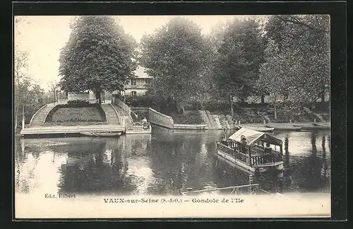 AK Vaux-sur-Seine, Gondole de l`Ile