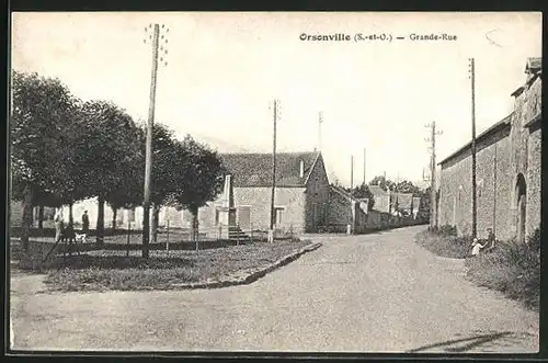 AK Orsonville, Monument en Grande Rue