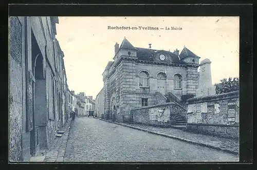 AK Rochefort-en-Yvelines, La Mairie, Strassenpartie am Rathaus