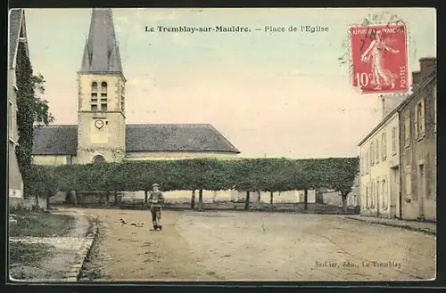 AK Le Tremblay-sur-Mauldre, Place de l`Eglise