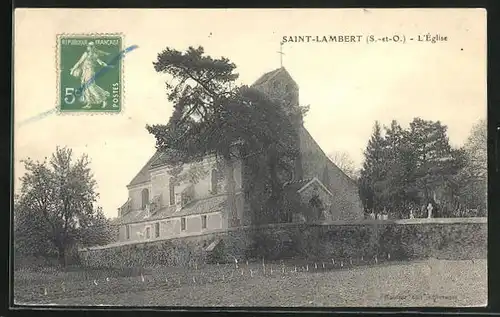 AK Saint-Lambert, L`Eglise, Blick zur Kirche