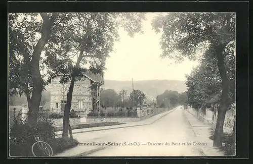 AK Verneuil-sur-Seine, Descente du Pont et les Coteaux