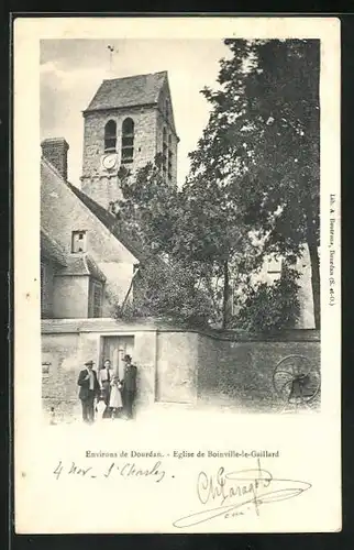 AK Boinville-le-Gaillard, Flaneurs avant l`Eglise