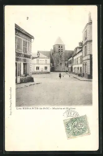 AK Les Essarts-le-Roi, Mairie et Eglise