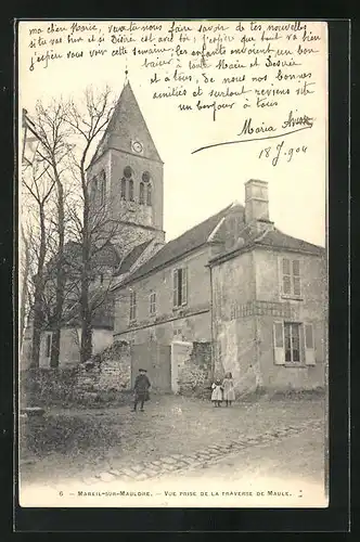 AK Mareil-sur-Mauldre, Vue prise de la Traverse de Maule