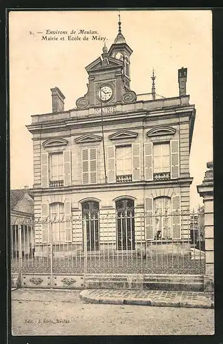 AK Mézy, Mairie et Ecole, Rathaus und Schule