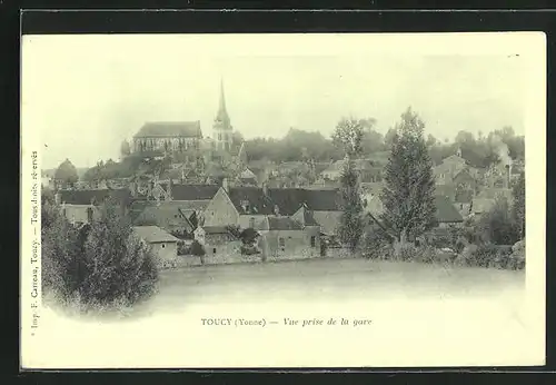 AK Toucy, Panorama, vue prise de la Gare