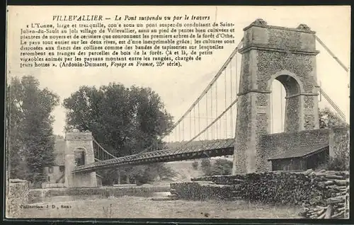 AK Villevallier, Le Pont suspendu vu par le travers