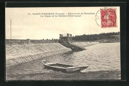 AK Saint-Fargeau, Réservoir de Bourdon, La Digue et la Cabine d`Amorcage