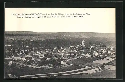 AK Saint-Aubin-sur-Yonne, Vue du Village prise sur le Coteau
