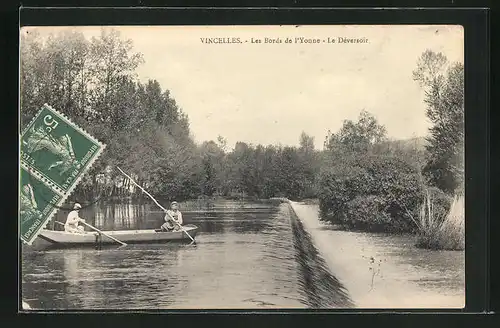 AK Vincelles, les Bords de l'Yonne, le Déversoir