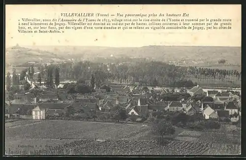 AK Villevallier, Vue panoramique prise des hauteurs Est