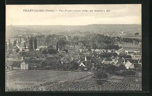 AK Villevallier, Vue Panoramique prise des hauteurs Est