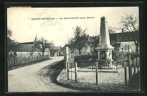 AK Saint-Sérotin, Le Monument aux Morts