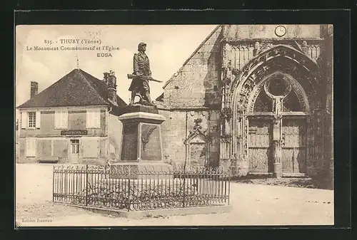 AK Thury, Le Monument Commémoratif et l`Eglise