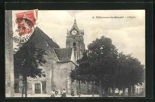 AK Villeneuve-la-Guyard, L`Eglise, Ansicht der Kirche