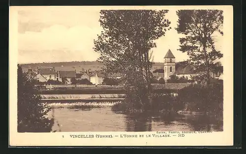 AK Vincelles, l'Yonne et le Village