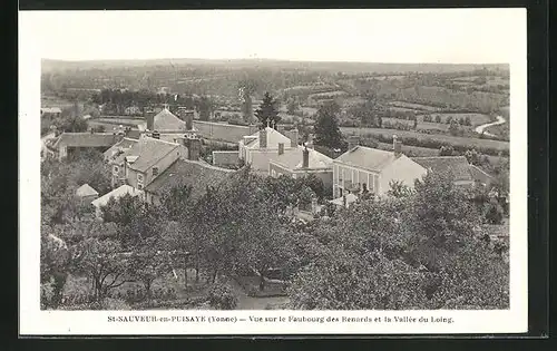 AK Saint-Sauveur-en-Puisaye, Vue sur le Faubourg des Renards et la Vallée du Loing