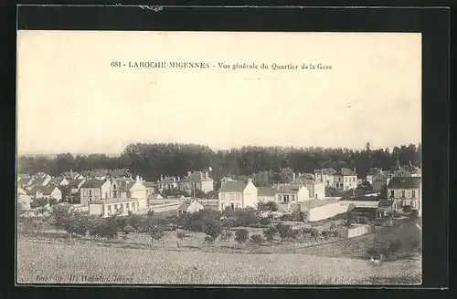 AK Laroche-Migennes, Vue générale du Quartier de la Gare