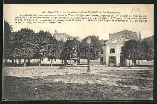 AK Joigny, Le Quartier Dubois-Thainville et les Promenades