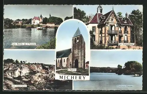 AK Michery, Le Colombier, L`Eglise, Les Bords de l`Yonne