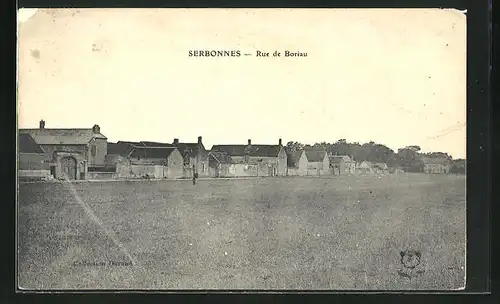 AK Serbonnes, Rue de Boriau, Strassenpartie