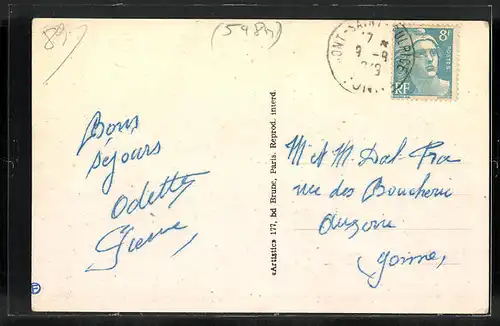 AK Mont-Saint-Sulpice, Place de la Mairie