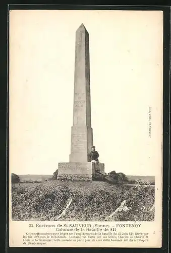 AK St-Sauveur, Fontenoy Colonne de la Bataille de 841