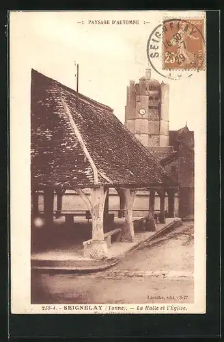 AK Seignelay, La Halle et l`Église