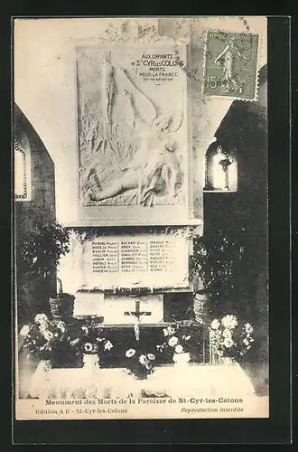 AK St-Cyr-les-Colons, Monument des Morts de la Paroisse