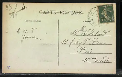 AK Villevallier, L`entrée du Pont Suspendu du coté du Village