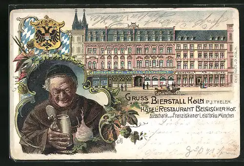 Lithographie Köln, Hotel-Restaurant Belgischer Hof, Bierstall