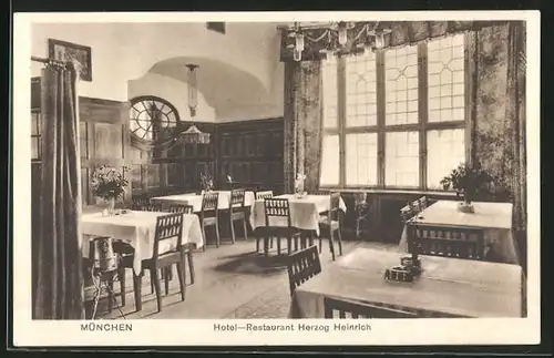 AK München, Hotel-Restaurant Herzog Heinrich, Ecke Landwehr- und Mathildenstrasse