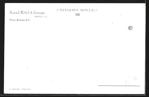 Künstler-AK Rapallo, Grand Hotel & Europe