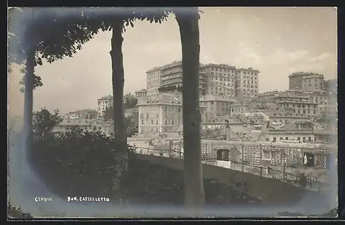 AK Genova, Castelletto, Blick auf das Viertel