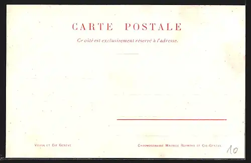 Künstler-AK Menaggio, Ortsansicht vom Seeufer aus