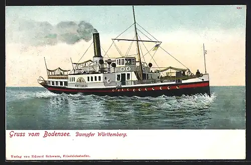AK Bodensee-Dampfer Württemberg in Fahrt