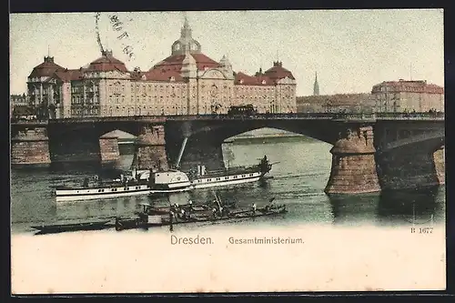 AK Dresden, Gesamtministerium m. Dampfer