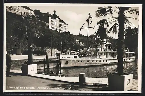 AK Meersburg am Bodensee, Dampfer Oesterreich im Hafen