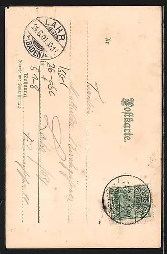 Lithographie Peterstähler Miliz in schwarzwälder Tracht