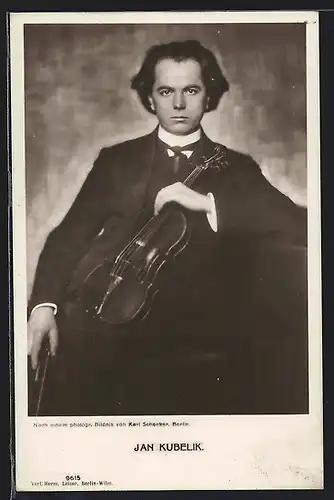 AK Komponist Jan Kubelik mit Geige