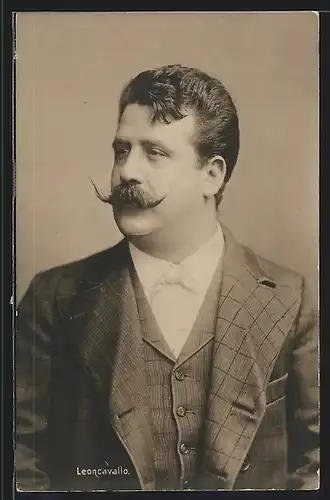 AK Ruggiero Leoncavallo, Portrait des Komponisten