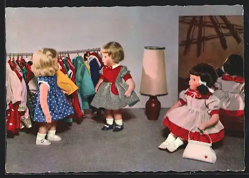 AK Käthe Kruse-Puppen beim Shopping