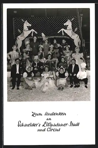 AK Zum Andenken an Schneider`s Liliputaner-Stadt und Circus