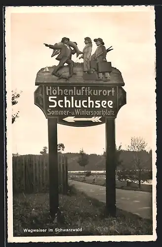 AK Schluchsee, Wegweiser mit grossem Fischfang