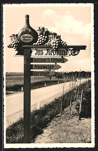 AK Neuweiser, Wegweiser Ins Rebland, Steinbach Umweg