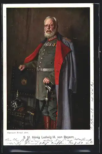 AK König Ludwig III. nach Gemälde von Hermann Knopf
