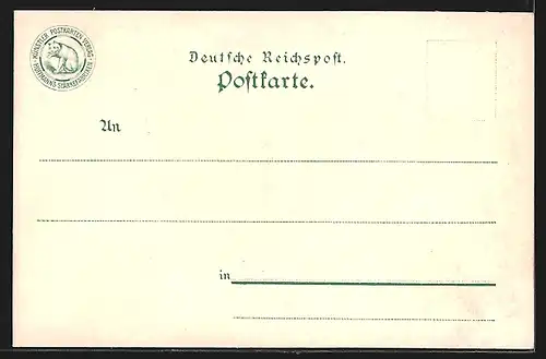 Lithographie Chemnitz, Partie am Schlossteich
