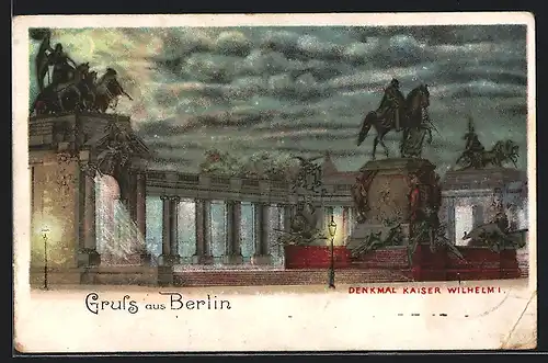 Mondschein-Lithographie Berlin, Am Denkmal Kaiser Wilhelm I.