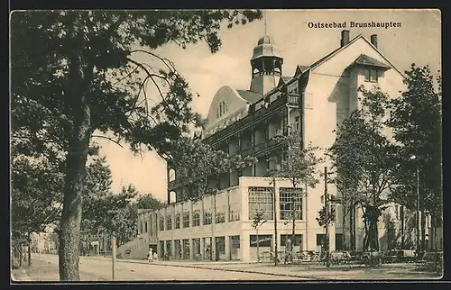 AK Brunshaupten, Blick auf Kurhaus und Café